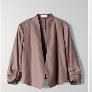 Aritzia Babaton Short Linen Blazer - Stone Taupe